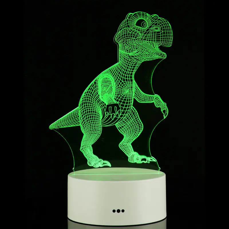 RGB lampu malam led 3d dinosaurus dipersonalisasi dengan remote control 7 warna/16 warna untuk anak-anak