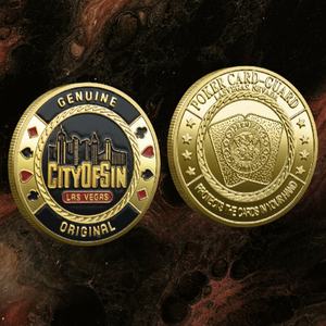 Jetons de <span class=keywords><strong>poker</strong></span> Lucky Casino, médailles commémoratives dorées, pièces de monnaie souvenirs de Vegas, jetons métalliques pressés, vente en gros, cadeau de collection - Product Image 1