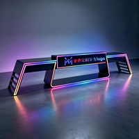 Console de DJ personnalisée en forme de M avec miroir infini éclairé par LED pour boîte de nuit, bar, KTV, lieu de divertissement