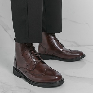 Bottes Homme Grande Taille 46 Mi-Mollet à Bout Pointu en PU avec Semelle Extérieure en Caoutchouc, Nouvelle Collection Automne, Style Britannique, pour le Commerce Transfrontalier - Product Image 6