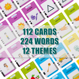 Kinder lernen pädagogische Montessori Sprach therapie Spielzeug Autismus sensorisches Spielzeug 224 Sicht wörter Kleinkinds pielzeug Sprechen Karteikarten - Product Image 5