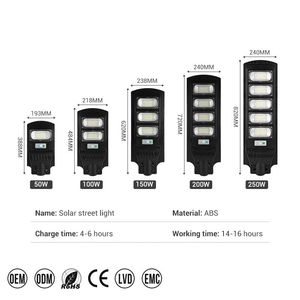 Lampadaire solaire à haut lumen, lampes solaires à économie d'énergie, lampes tout-en-un, éclairage LED, extérieur, route, jardin, 50W 100W 150W <span class=keywords><strong>200W</strong></span> - Product Image 3
