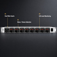 HA8000 Amplificateur Casque Professionnel Portable 1U XLR 8 Entrées/8 Sorties en Métal V2 pour Monitoring Scène & Studio