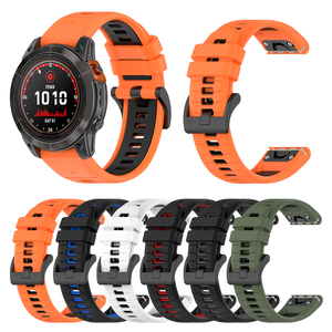 Bracelets de poignet en silicone de qualité supérieure RYB bicolores pour Garmin Insintct 2 Forerunner 955 <span class=keywords><strong>Fenix</strong></span> <span class=keywords><strong>7</strong></span> <span class=keywords><strong>Epix</strong></span> 2 20 mm 22 mm 26 mm - Product Image 5