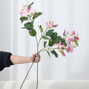 Flores Artificiales de Bauhinia Meng Jie, Rama Individual, Arreglo Floral de Seda de Poliéster para Decoración del Hogar, Exhibición de Bodas - Product Image 3