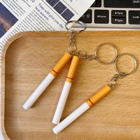 Porte-clés créatif avec lumière de simulation, mini mégot de cigarette, pendentif pour sac à dos de voiture, décoration suspendue DIY, en plastique étanche, petit cadeau