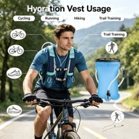 Sac à dos d'hydratation léger en polyester compatible avec poche à eau, maille réfléchissante, ajustement réglable pour la course et le cyclisme