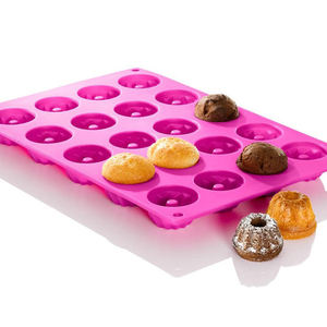 P1272 <span class=keywords><strong>Mini</strong></span> <span class=keywords><strong>moule</strong></span> fantaisie en silicone sans BPA à 20 cavités pour moules à gâteaux <span class=keywords><strong>Bundt</strong></span> Savarin - Product Image 2