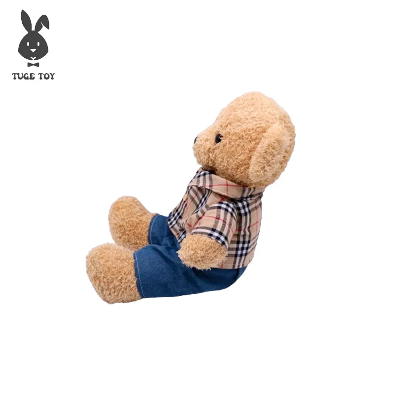 Özel logo elbise teddy oyuncak ayı dolması toptan ayıcık toplu örme noel mini küçük oyuncak ayı peluş oyuncak