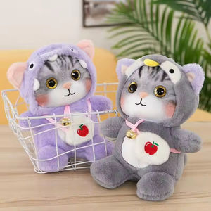 Kawaii grande occhio gatto peluche bambola con abito in cotone PP accompagnamento per la casa e regalo di compleanno per bambini - Product Image 3