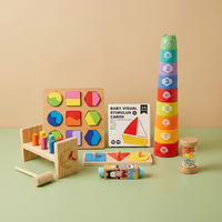 Juego de Juguetes Educativos Montessori de Plástico y Madera para Niños Pequeños, Regalos de Navidad, Educación Temprana, Surtido para Niños de 6 a 24 Meses