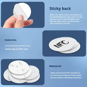 <span class=keywords><strong>Carte</strong></span> NFC Ntag215 en forme de pièce de monnaie, autocollant NFC 213 noir anti-contrefaçon, petite <span class=keywords><strong>carte</strong></span> NFC étanche 13,56 MHz pour contrôle d'accès - Product Image 5