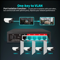 Switch PoE Administrado en la Nube, 4/8/16 Puertos Gigabit, 48V, PoE Activo, Control por Aplicación de Escritorio, Conexión y Uso, Cámara IP