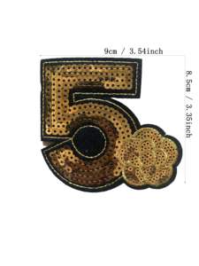 Yeni yaratıcı altın numarası <span class=keywords><strong>5</strong></span> payet arma Ironable giyim aksesuarları numarası <span class=keywords><strong>5</strong></span> gül boncuk dekorasyon pullu bez yama - Product Image 6