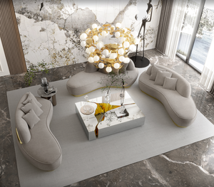 Juego de Mesa de Centro para Sala de Estar Moderna MR, Acero Inoxidable, Diseño Único de Alta Gama, Extensible y Plegable, 3 Piezas - Product Image 4