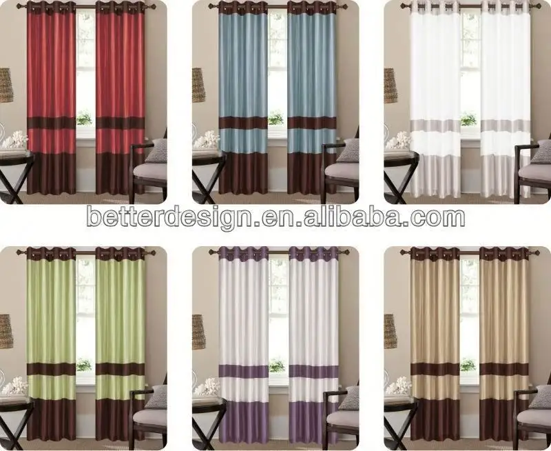 Chinese Supplier Ready Made Faux Silk Embroidered Window Curtain