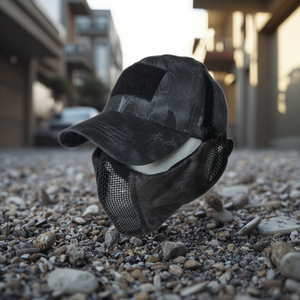 Masque tactique respirant en fil d'acier demi-visage pour les amateurs de plein air, masque en maille pliable pour <span class=keywords><strong>airsoft</strong></span>, chapeau - Product Image 6