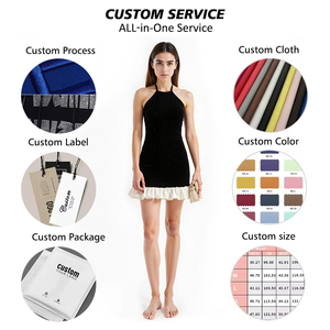 Elegante Abito Nero con Gonna Plissettata Bianca, Orlo Raffinato, Vestito Formale, Abito <span class=keywords><strong>da</strong></span> Cerimonia <span class=keywords><strong>per</strong></span> Ospiti di <span class=keywords><strong>Matrimonio</strong></span>, Abbigliamento <span class=keywords><strong>da</strong></span> Sera - Product Image 2