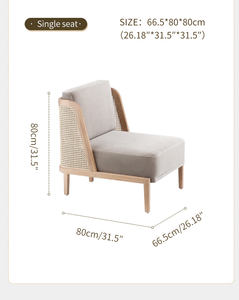 Canapé en rotin synthétique PE résistant aux intempéries, cadre en bois massif teck, siège en résine tressée pour jardin, <span class=keywords><strong>terrasse</strong></span>, bord de piscine - Product Image 6