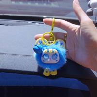 Article populaire : Porte-clés en peluche mignon en fourrure de vison, motif lapin, dessin animé, ailes de chauve-souris, forme de glace diabolique, poupée