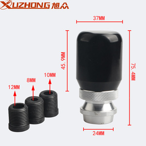 Xuzhong Telescopic <b>Adjustable</b> Gear Shifter 37mm 24mm Black Aluminum Alloy Manual Automatic Transmission Shift <b>Knob</b> - Product Image 1