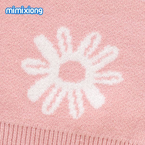 时尚甜美风格两件套针织婴儿毛衣套装喇叭裤设计花卉图案婴儿套装 - Product Image 4