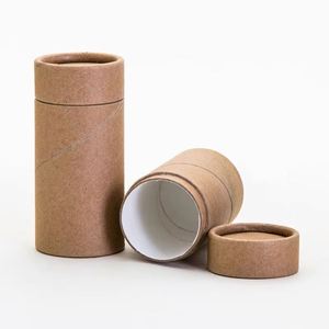 กล่องบรรจุภัณฑ์ทรงกระบอกแบบคราฟท์สำหรับกาแฟ เกรดอาหาร รีไซเคิลได้ พิมพ์โลโก้ได้ตามต้องการ - Product Image 2