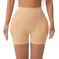 Culotte gainante pour femme avec coussinets amovibles, effet rehausseur de hanches et fessiers, contrôle du ventre, shorty sculptant rembourré