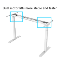 Table d'ordinateur de bureau ergonomique moderne de haute qualité à double moteur réglable en hauteur électrique Bureau assis-debout