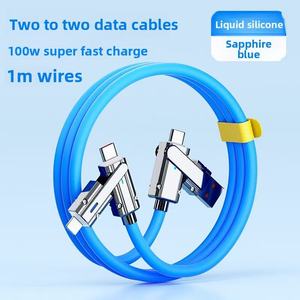 超快速充电2合2聚氯乙烯编织屏蔽电缆120瓦锌合金4合1，用于C型USB - Product Image 5