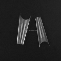 Ligne de position demi-couverture Long cercueil gravure ongles conseils Gel clair presse sur conique carré ongle Art faux ongles