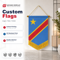 Drapeau national de la République démocratique du Congo, bannière suspendue en satin, fournisseurs de tissus, échange de fanions de club