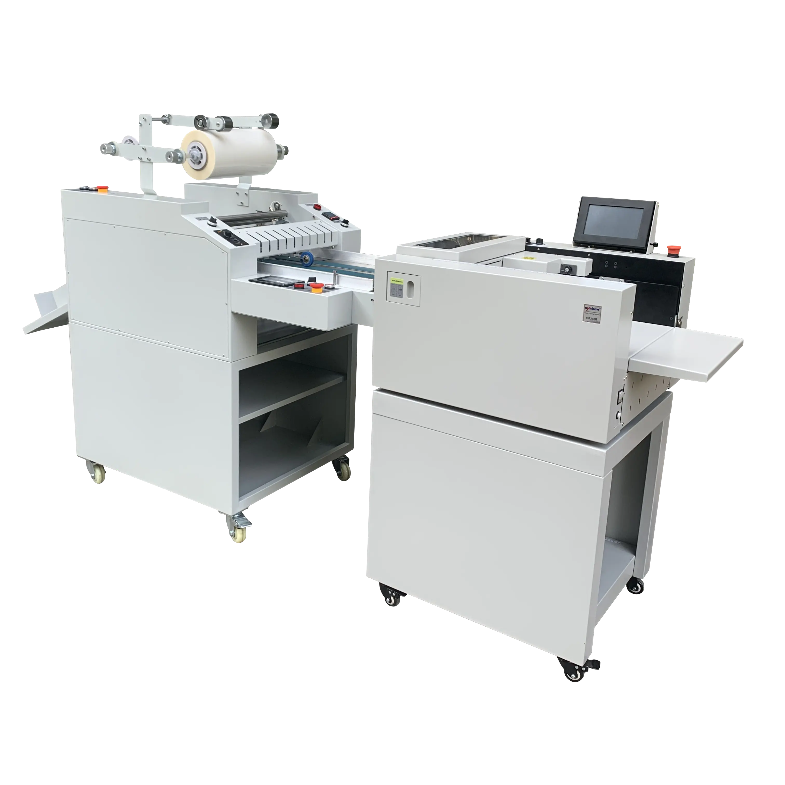 Máquina de laminación automática de rollo a rodillo, máquina de laminación de papel caliente de rodillo de metal para tienda de impresión