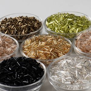 FGB Crystal Wholesale 2x6mm Silver Lined Tube <strong>Beads</strong> DIY Handmade Jewelry Bracelet Necklace <strong>Beads</strong> Accessories <strong>Bugle</strong> Glass <strong>Beads</strong> - Product Image 2