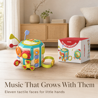 Tambour Musical Multifonctionnel pour Bébé 12M+, Instrument d'Activité Sensorielle Réversible à 180 Degrés, Vente en Gros