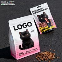 Sachets personnalisés de 0,5 kg, 1 kg, 1,5 kg, 2 kg, 5 kg, imprimés sur mesure, pour aliments secs pour animaux de compagnie, scellés sur huit côtés, pour nourriture pour chats et chiens