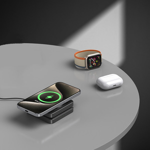 M9 3 in 1 15w Fast Wireless Magnetic Folding <strong>Charger</strong> for Smartphone Earbuds Watch Wireless <strong>Charger</strong> 3 in One - Product Image 6