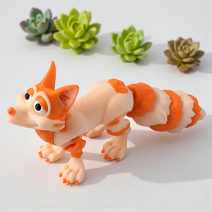Statue de renard imprimée en 3D transfrontalière, ornements et cadeaux artisanaux, figurines créatives tendance, jouets articulés mobiles - Product Image 1