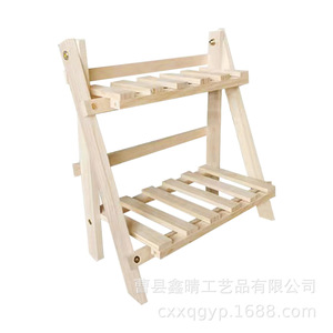 Estante de almacenamiento de madera, estante de escritorio de madera maciza de doble capa para sala de estar, organizador de cosméticos y estante decorativo para dormitorio - Product Image 5