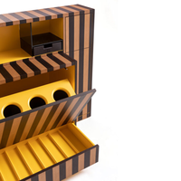 Meuble de bar pliable de luxe postmoderne à rayures FENDY, armoire à vin en bois multi-compartiments avec tiroirs cachés pour bar à domicile
