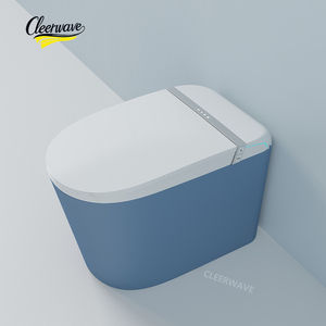 Mới đến khách sạn nhà vệ sinh thông minh màu xanh một mảnh tự động <span class=keywords><strong>WC</strong></span> tự động cảm biến tuôn ra điều khiển từ xa S-trap phòng tắm thông minh commode - Product Image 2
