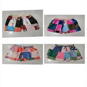 Shorts de Playa para Mujer, Casuales, de Algodón y Cáñamo, Tejidos, Estampados, Estilo Boho, Cintura Media, Transpirables - Product Image 1