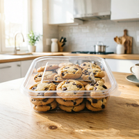 Boîte alimentaire en plastique avec couvercle, emballage de luxe pour gâteaux et pâtisseries, boîte transparente pour desserts et muffins