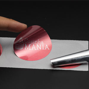 Etiquetas adhesivas de embalaje de productos de vinilo plateado cepillado brillante personalizadas, hoja adhesiva impermeable de Color impreso Personalizados - Product Image 6
