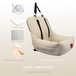 Ghế xe cho chó nhỏ, 2 túi lưu trữ và dây xích an toàn, dây đai có thể điều chỉnh, dễ lắp đặt, có thể tháo rời hoàn toàn và có thể giặt được - Product Image 2