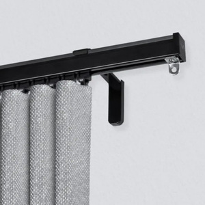 Rail de rideau en fer réglable, à découpe libre, avec crochets à glissement silencieux, pour tringle droite, simple ou double - Product Image 5