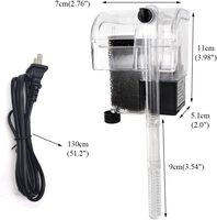 Filtre suspendu pour Aquarium, filtre externe pour Aquarium, petit filtre Submersible suspendu pour Aquarium de 2 à 10 Gallons