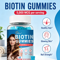 Gummies à la biotine OEM Source Factory, favorisant la santé des cheveux, éclaircissant le teint et renforçant les ongles.