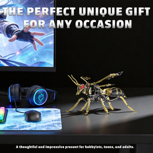 Rompecabezas Metálico 3D de Colibrí - Elegante Arte de Insectos para Adultos, Escultura de Escritorio Única y Kit de Construcción para Aliviar el Estrés - Product Image 5