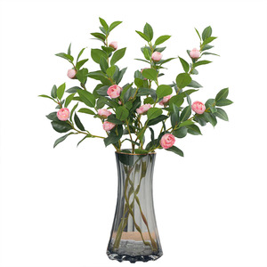 Fleurs artificielles de camélia <span class=keywords><strong>japonica</strong></span> faites à la main en gros pour la décoration intérieure de festivals - Product Image 6